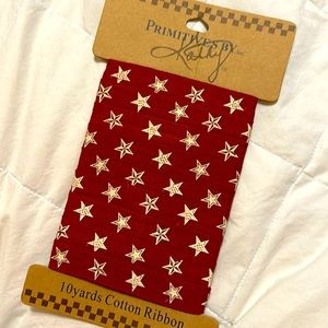 Primitives by Kathy red cotton star ribbon